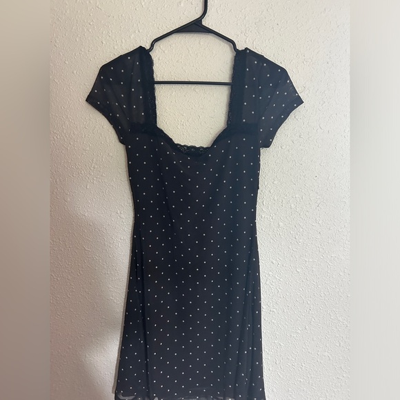 Top Shop NWT Black and White Polka Dot Mini Dress - Picture 6 of 6